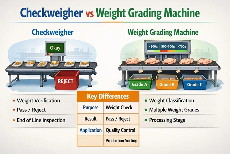 Checkweigher vs Weight Grading Machine